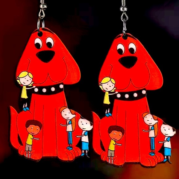 Clifford Wooden Earrings - Picture 1 of 6